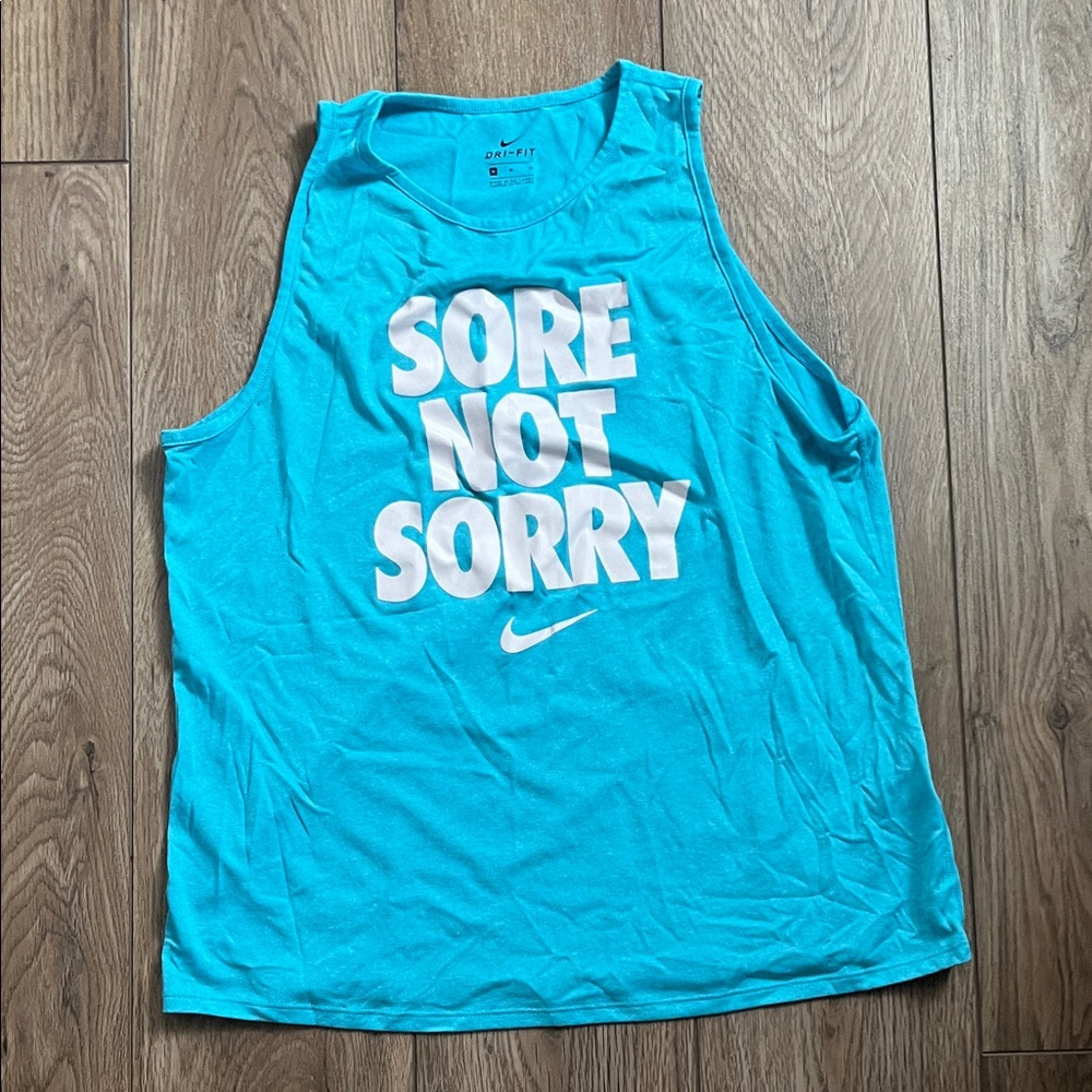 Nike Turquoise 'Sore Not Sorry' Tank Top